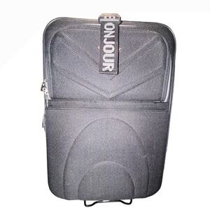 Bonjour Rolling Luggage Suitcase Black Travel Carry On Spinner Wheels